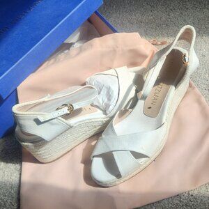 Stuart Weutzman Canvas Espadrilles, White